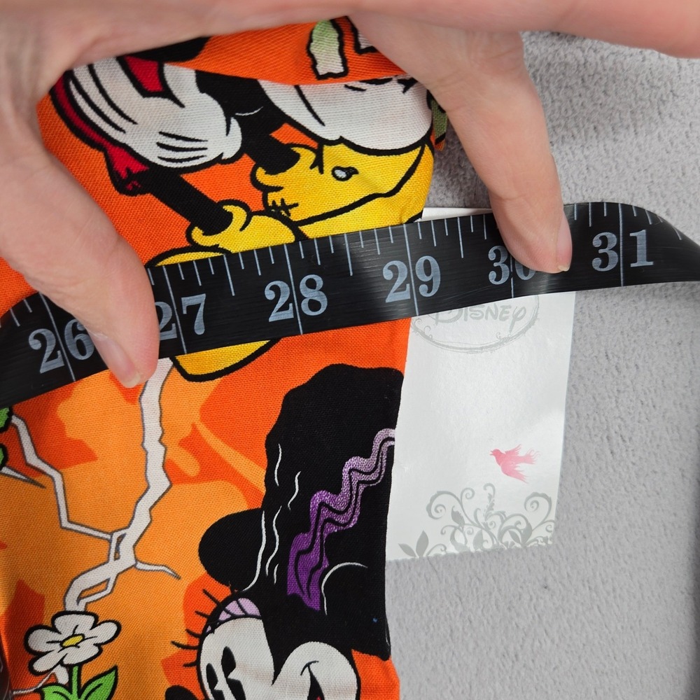 Disney NEW 3XL Mickey Minnie Frankenstein Halloween Scrub Top‎ Womens Orange - Picture 5 of 10